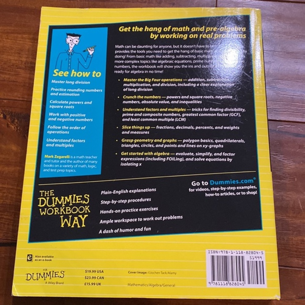 Basic Math and Pre-Algebra Workbook For Dummies (For Dummies Series)
2nd… - Picture 2 of 2